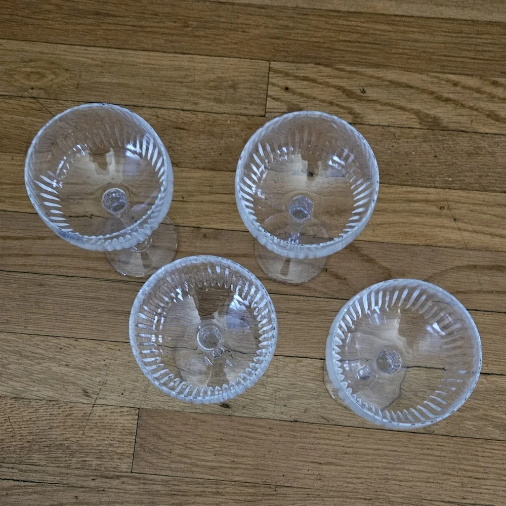 *New Towle Crystal Cut Champagne Coupe Set of 4 Glasses